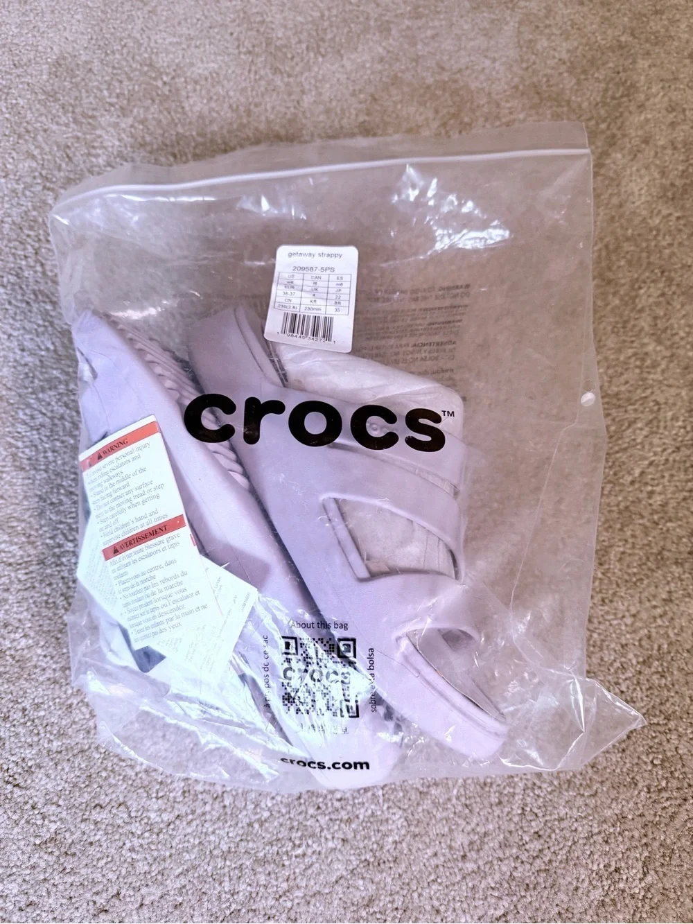 CROCS Women's Triple-Strap Getaway Sandal - Lavender - Size 6 - Picture 5 of 8